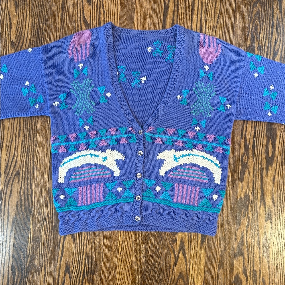 Vintage 90s Knit Cardigan Sweater - Picture 5 of 9